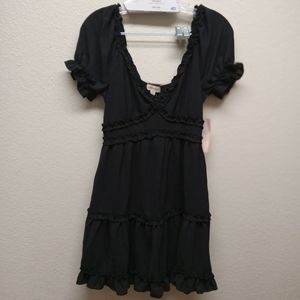 Inspired hearts mini black sun dress